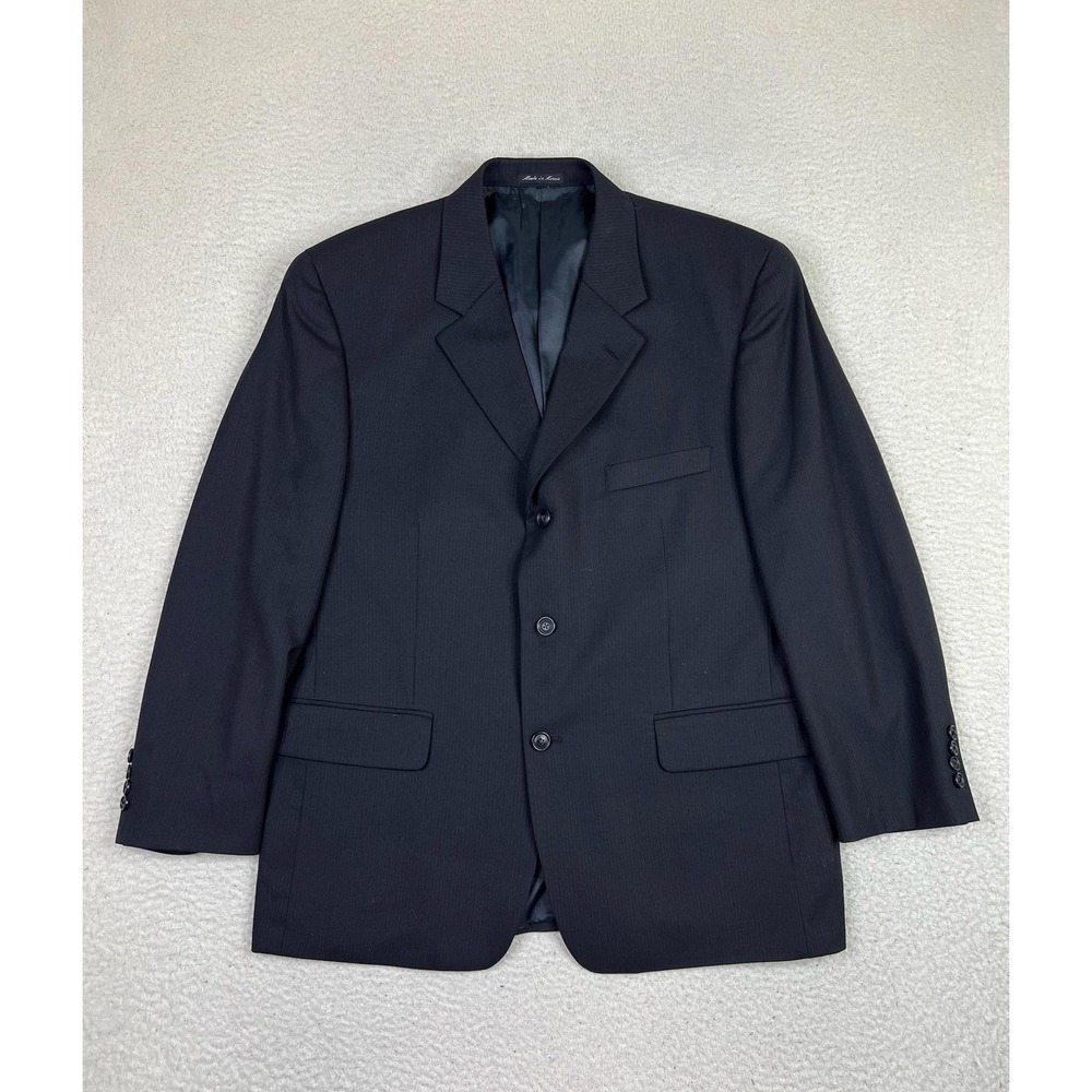 Alfani Blazer Mens 42S Black 100% Wool Two Button Notch Lapel Suit Jacket Lined